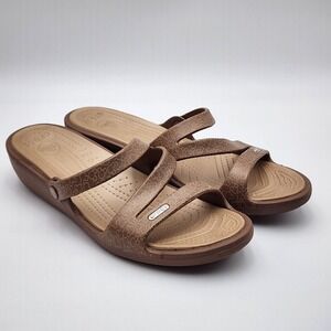 Crocs Disney‎ Mickey Mouse Patricia Strappy Sandals Women's Size 10 Brown Tan